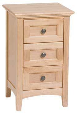 Alder McKenzie Small 3 Drawer Nightstand
