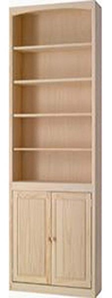 Pine 24 Inch Bookcase with Doors