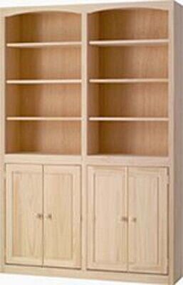 Pine 48 Inch Bookcase with Doors