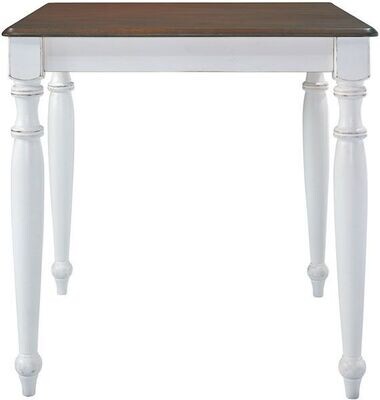 Parawood Solid Top Gathering Table, Alabaster & Espresso