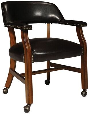 Parawood Castored Chair, Antique Cherry Parawood Castored Chair, Antique Cherry
