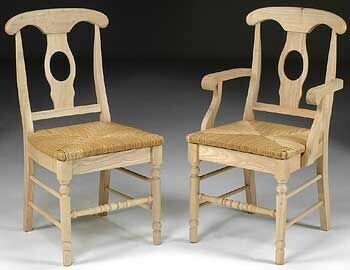 Parawood Empire Arm Chair with Rush Seat