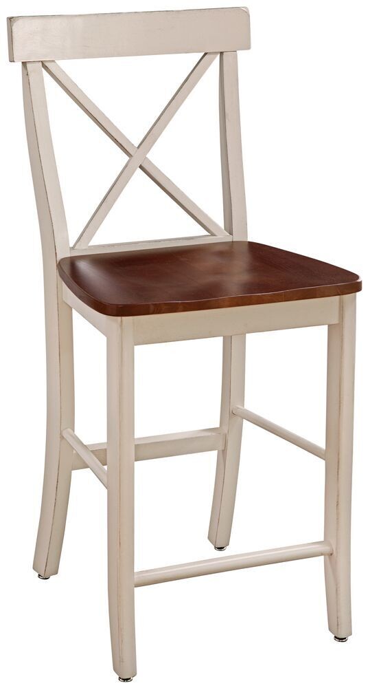 Parawood X Back Stool, Almond & Espresso