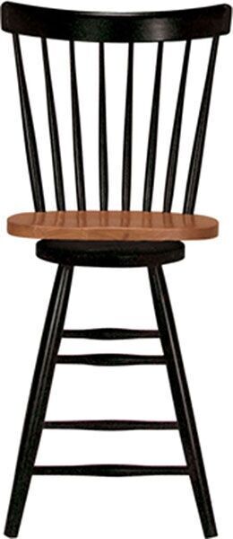 Parawood Swivel Spindleback Stool, Black/Cherry