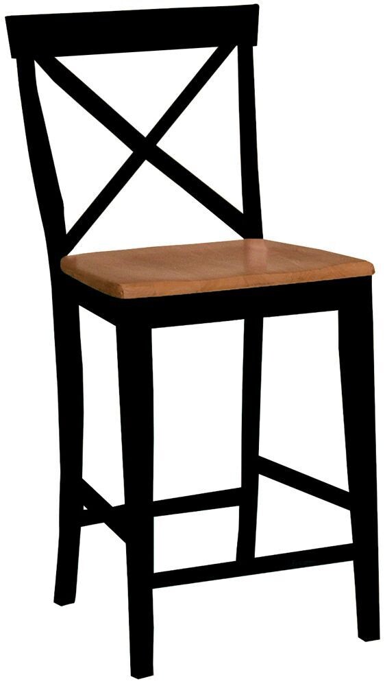 Parawood X Back Stool, Black/Cherry