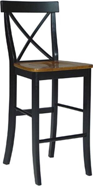 Parawood X Back Stool, Black/Cherry