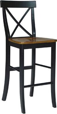 Parawood X Back Stool, Black/Cherry