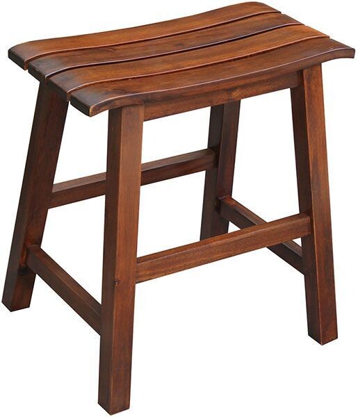 Parawood Slat-Seat Stool, Espresso