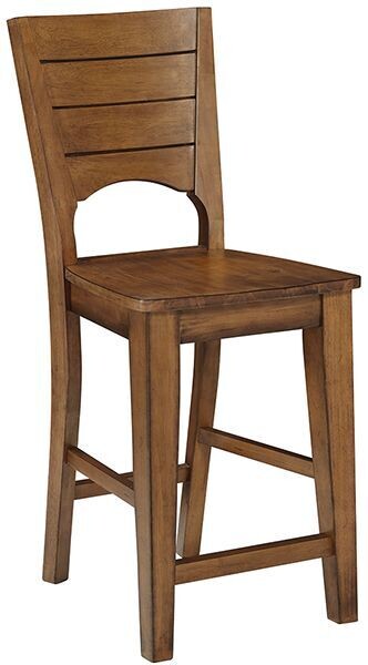 Parawood Canyon Full Back Stool, Pecan