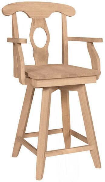 Parawood Empire Swivel Stool with Arms