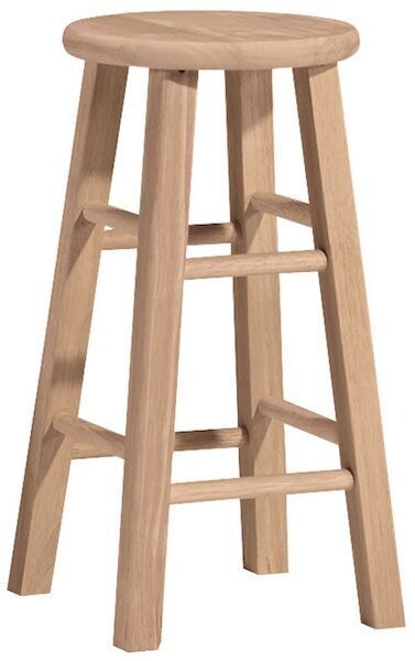 Parawood Round Top Stool, 24 Inches