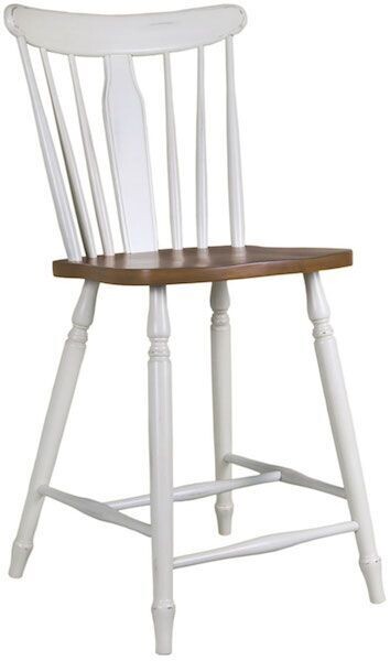 Parawood Bridgeport Stool, Alabaster & Espresso