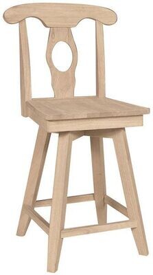 Parawood 24 Inch Tall Empire Swivel Stool