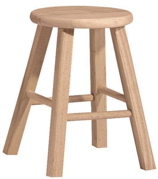 Parawood Round Top Stool, 18 inches