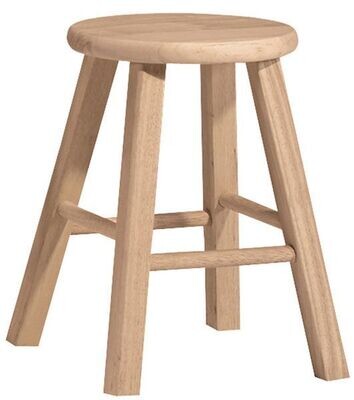 Parawood Round Top Stool, 18 inches Parawood Round Top Stool, 18 inches