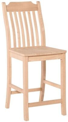 Parawood 24 Inch Tall Steambent Mission Stool