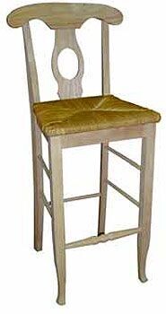Parawood 30 Inch Tall Empire Counter Stool with Rush Seat
