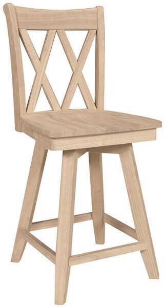 Parawood Double X Back Swivel Stool