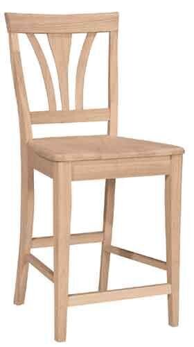 Parawood 24 Inch Tall Fanback Stool