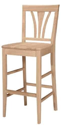Parawood 30 Inch Tall Fanback Stool