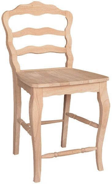 Parawood 24 Inch Tall Versailles Ladderback Stool with Wood Seat