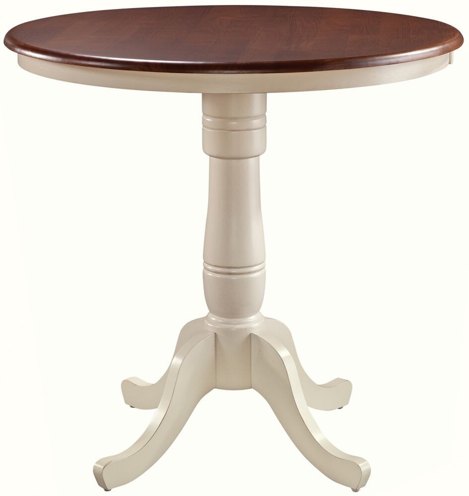 Parawood Round Table Top & Pedestal, Almond & Espresso