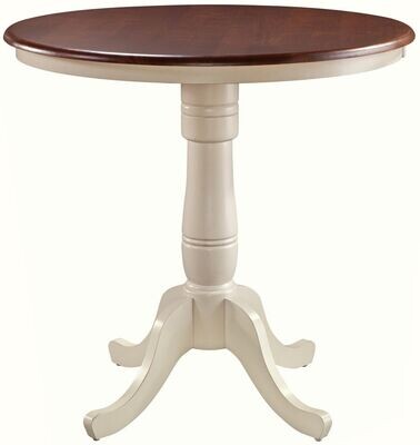 Parawood Round Table Top & Pedestal, Almond & Espresso