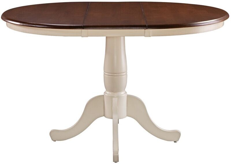 Parawood Round Table Top & Pedestal, Almond & Espresso