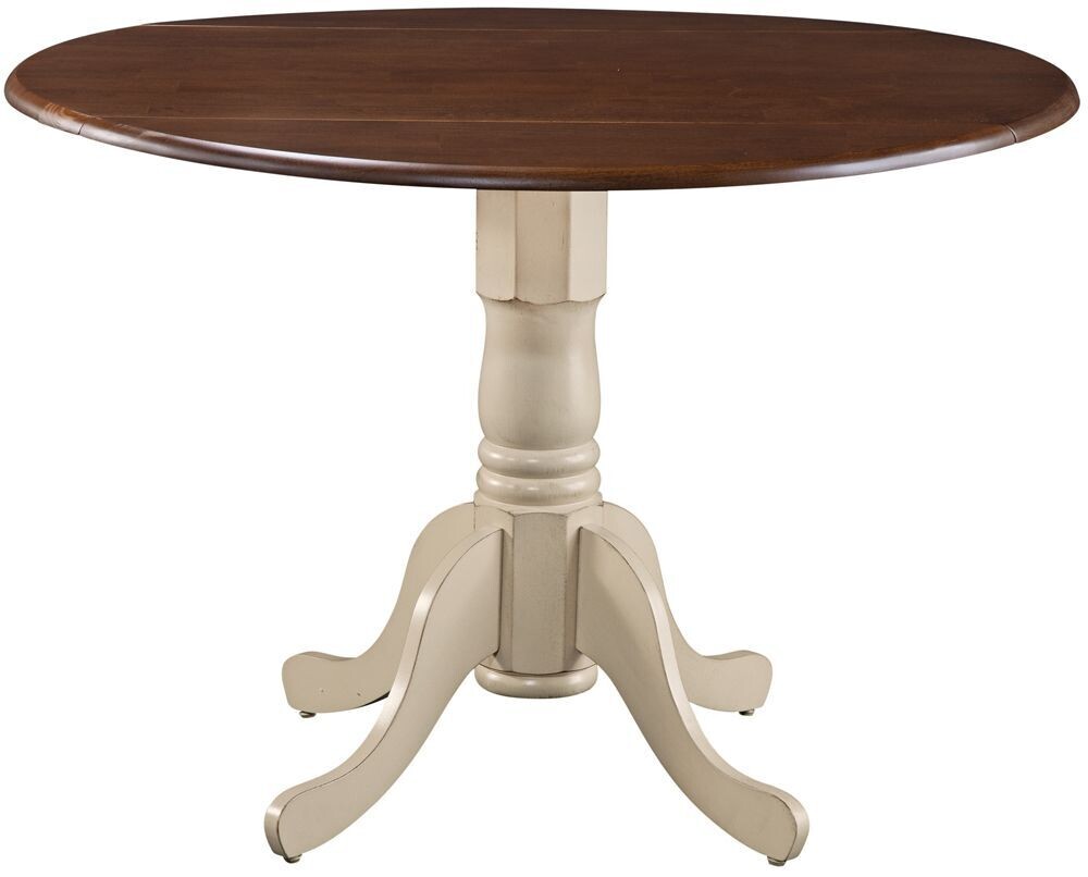 Parawood 42 Inch Dropleaf Table, Almond & Espresso