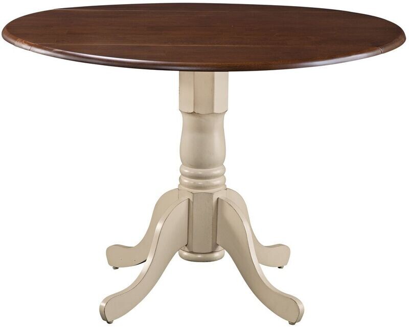 Parawood 42 Inch Dropleaf Table, Almond & Espresso