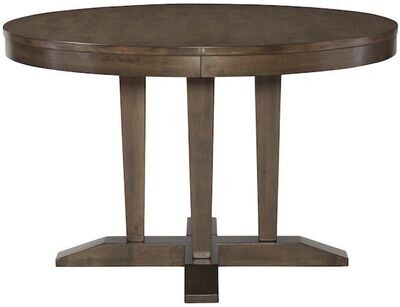 Parawood Luxe Round Pedestal Table, Pewter Parawood Luxe Round Pedestal Table, Pewter