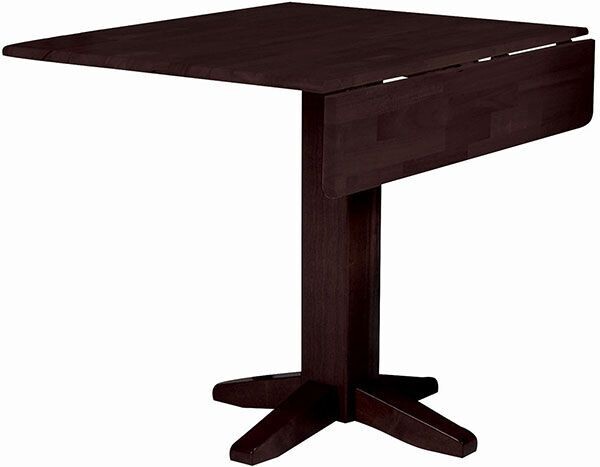 Parawood 36 Inch Dropleaf Table, Rich Mocha