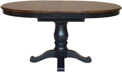 Parawood Table Top & Base, Aged Ebony & Espresso