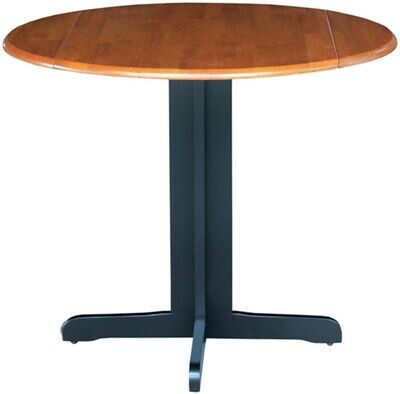 Parawood 36 Inch Dropleaf Table, Black/Cherry