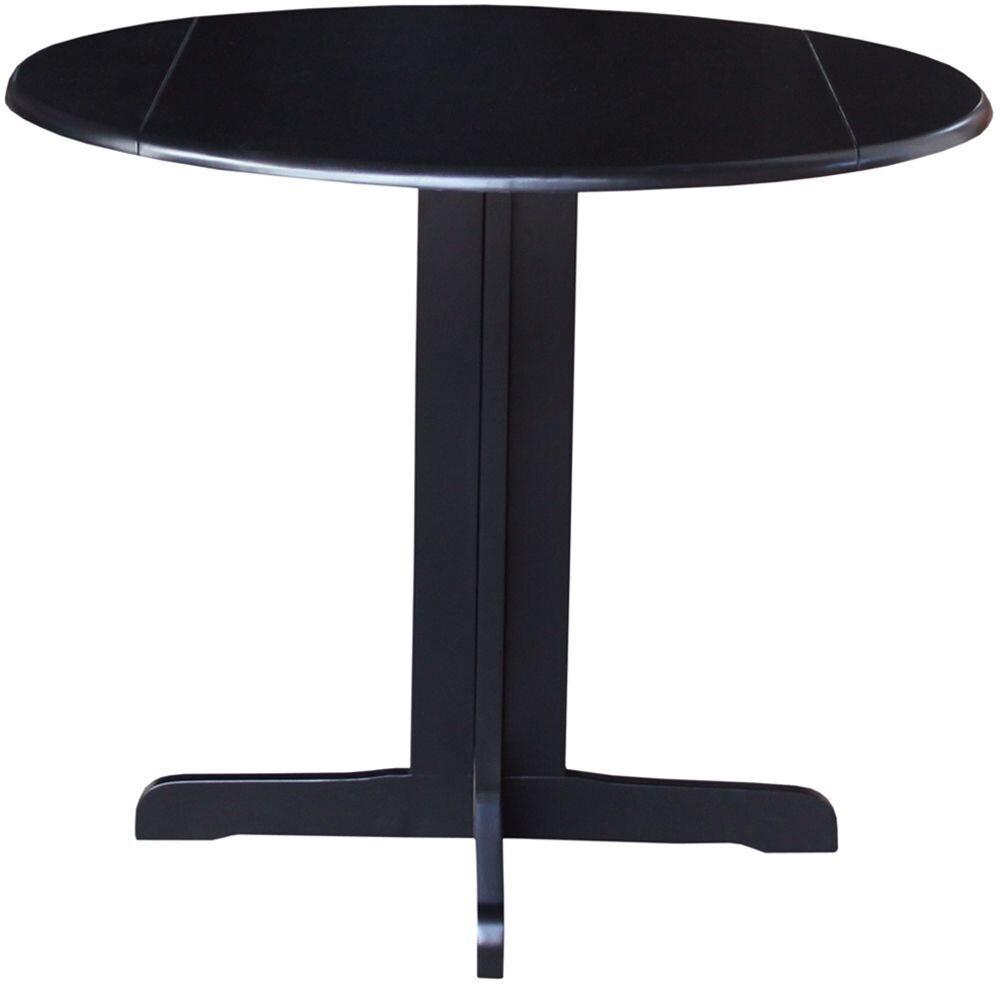 Parawood 36 Inch Dropleaf Table, Black