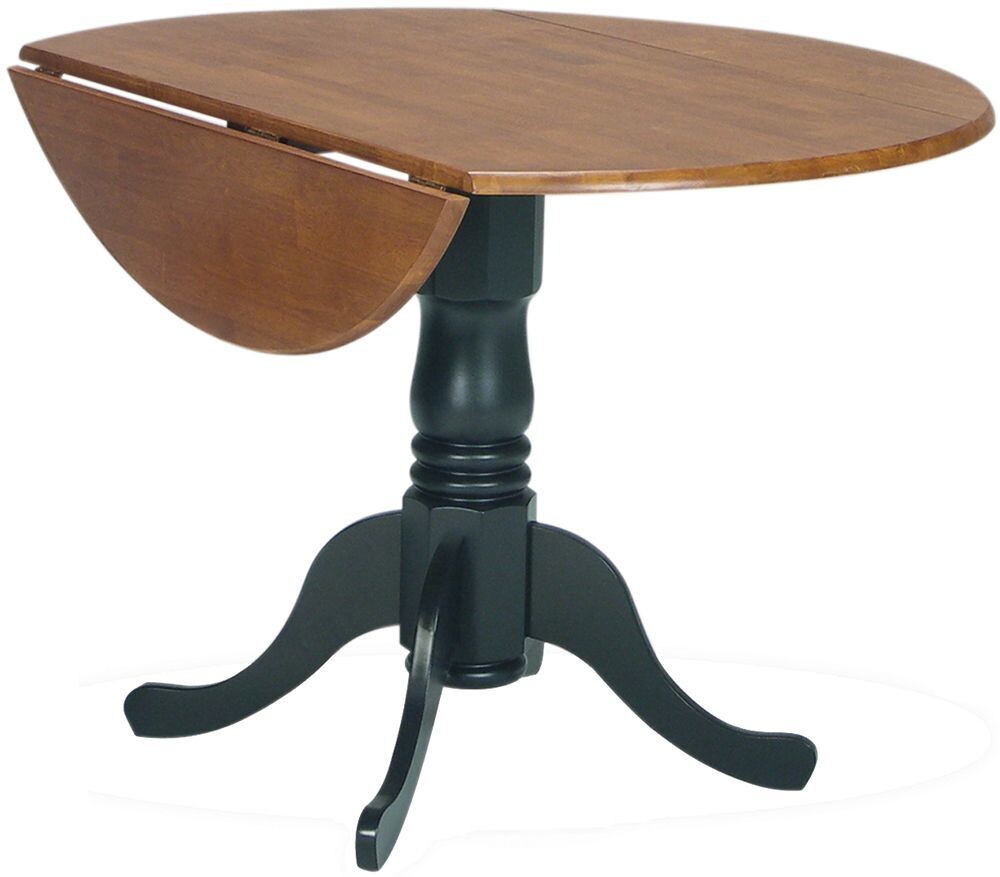 Parawood 42 Inch Dropleaf Table, Black/Cherry