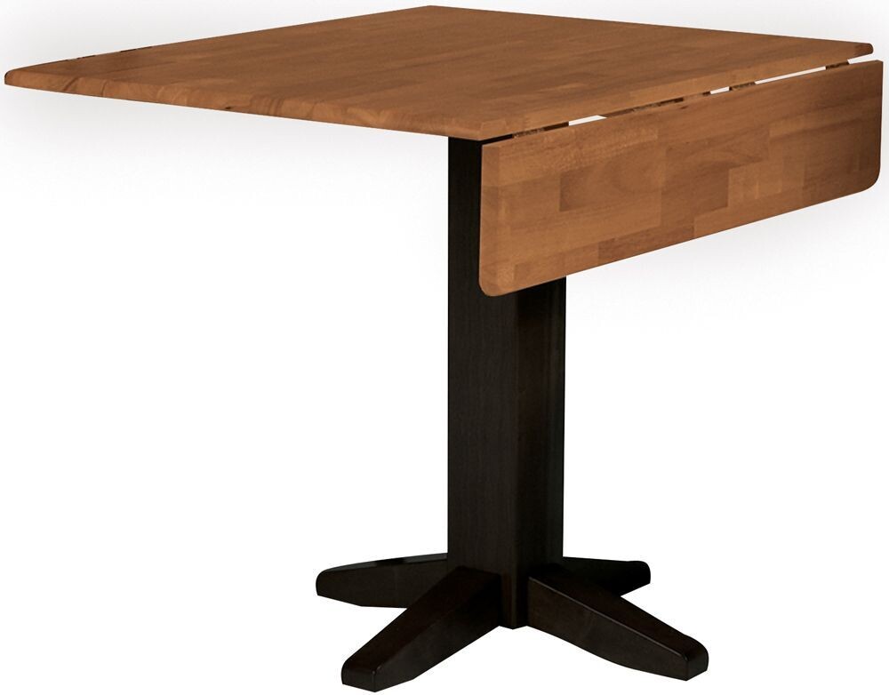 Parawood 36 Inch Dropleaf Table, Black/Cherry