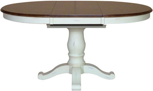 Parawood Table Top & Base, Alabaster & Espresso