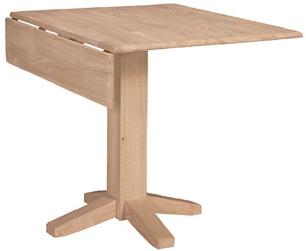 Parawood 36 Inch Square Dropleaf Pedestal Table