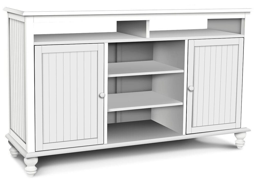 60-Inch Parawood Cottage TV Stand, Beach White