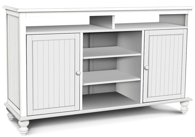 60-Inch Parawood Cottage TV Stand, Beach White
