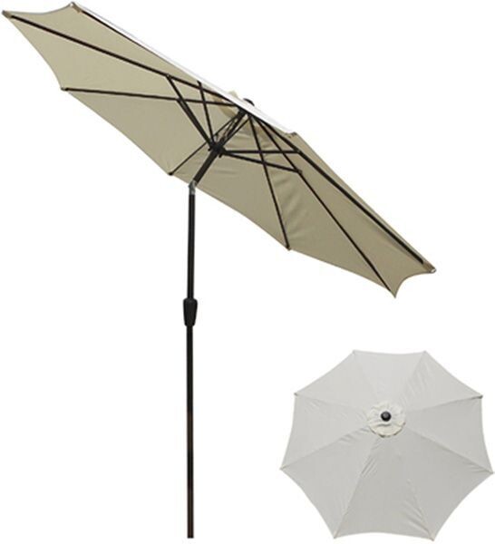 Natural Fabric 9 Foot Round Umbrella