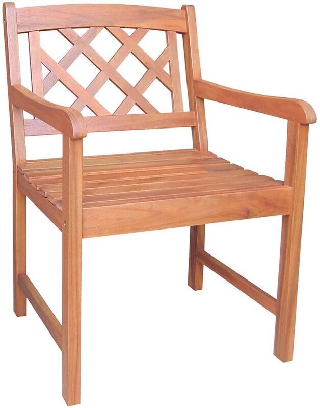 Acacia Oiled Latticeback Arm Chair