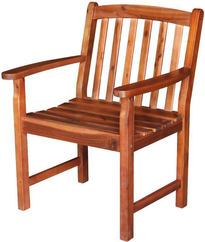 Outdoor Slatback Arm Chair, Oiled