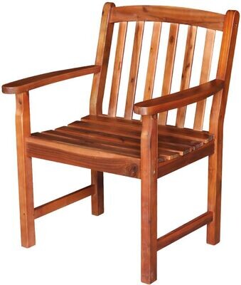 Outdoor Slatback Arm Chair, Oiled