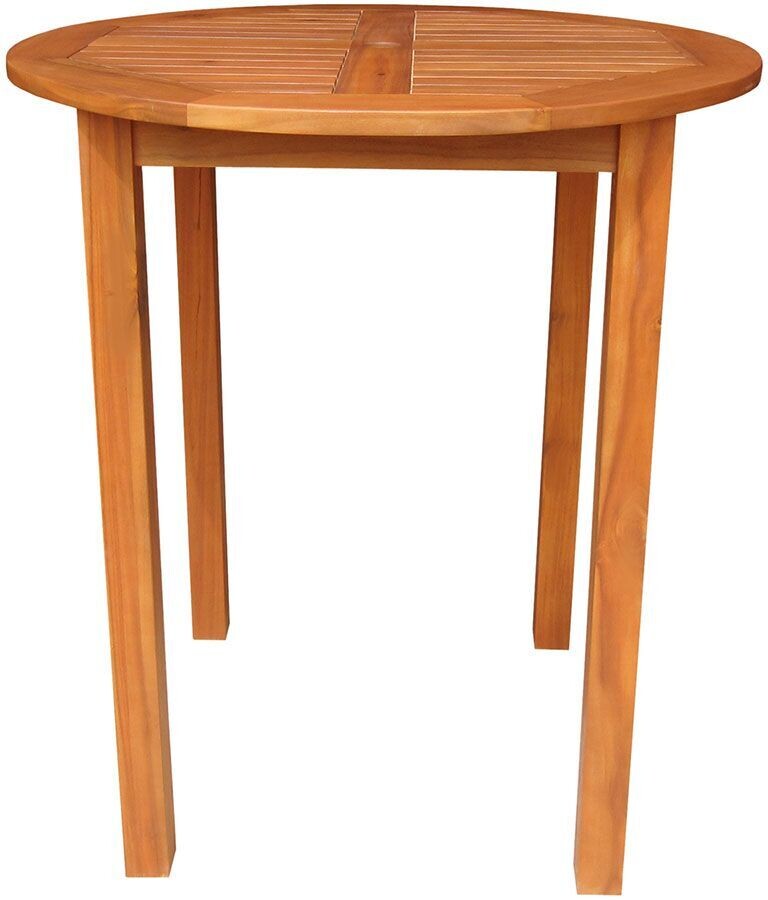 Acacia Oiled 38 Inch Round Bar Table with Umbrella Cutout