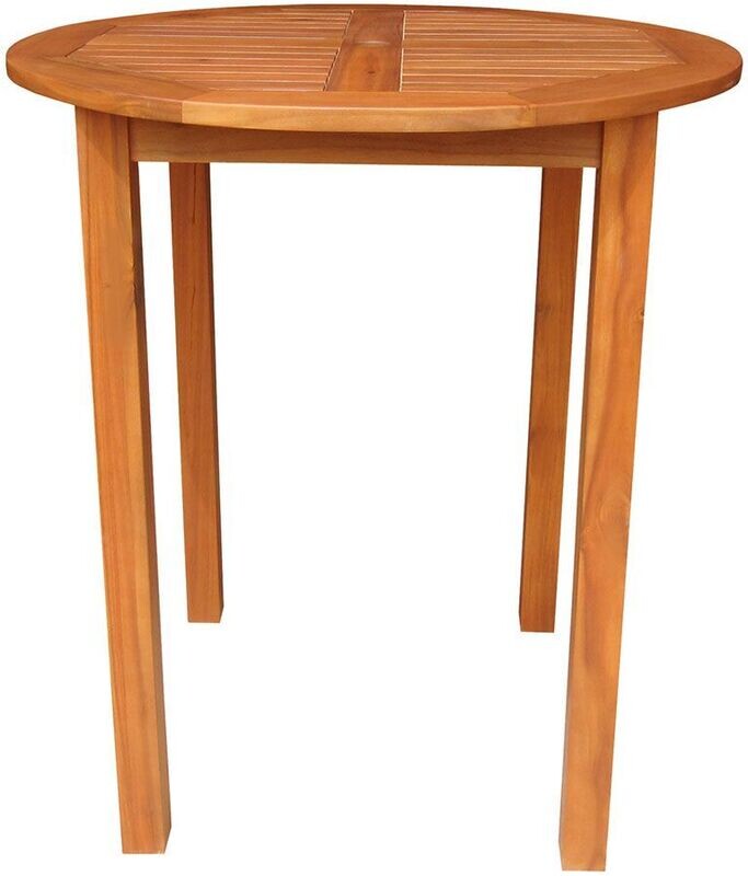 Acacia Oiled 38 Inch Round Bar Table with Umbrella Cutout