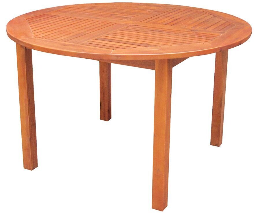 Acacia Oiled 48 Inch Round Table with Umbrella Cutout