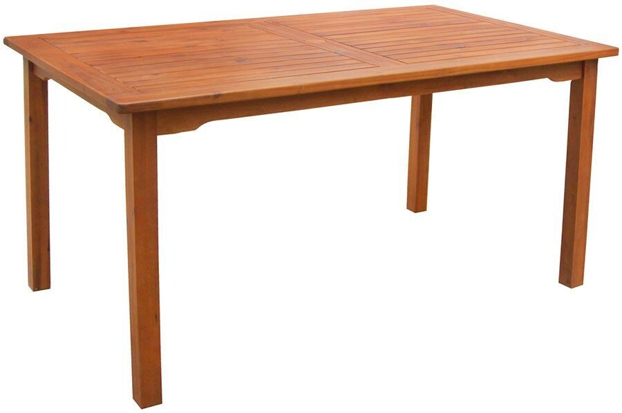 Acacia Oiled Rectangular Table with Umbrella Cutout