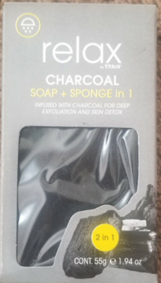 Relax Charcoal Soap and Sponge in 1